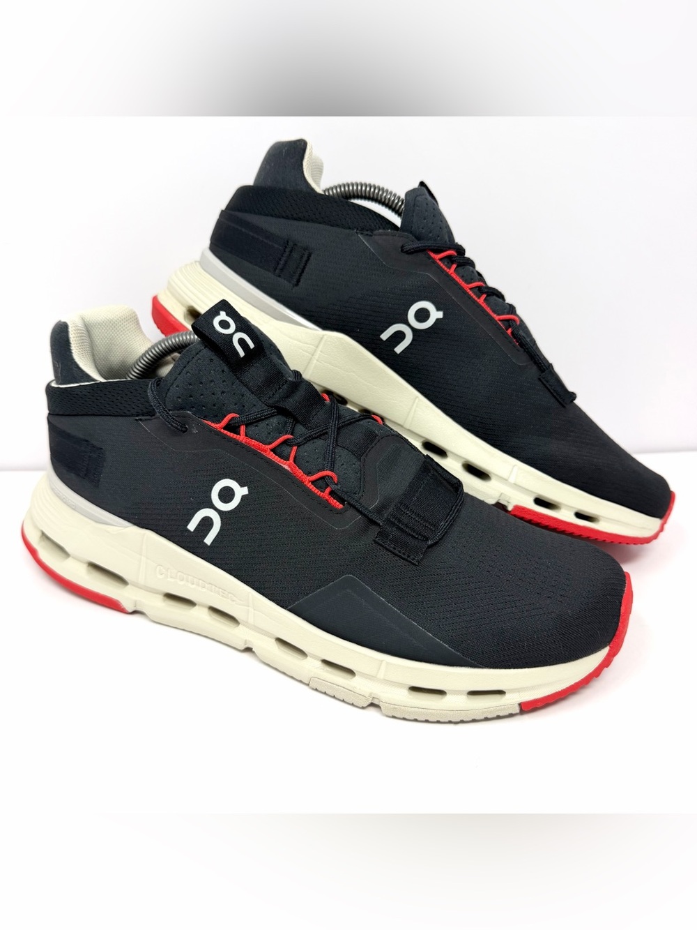 On Footwear Cloudnova 2 Men’s Running Shoes Sz 10 Black Red Sneakers 3ME30213185